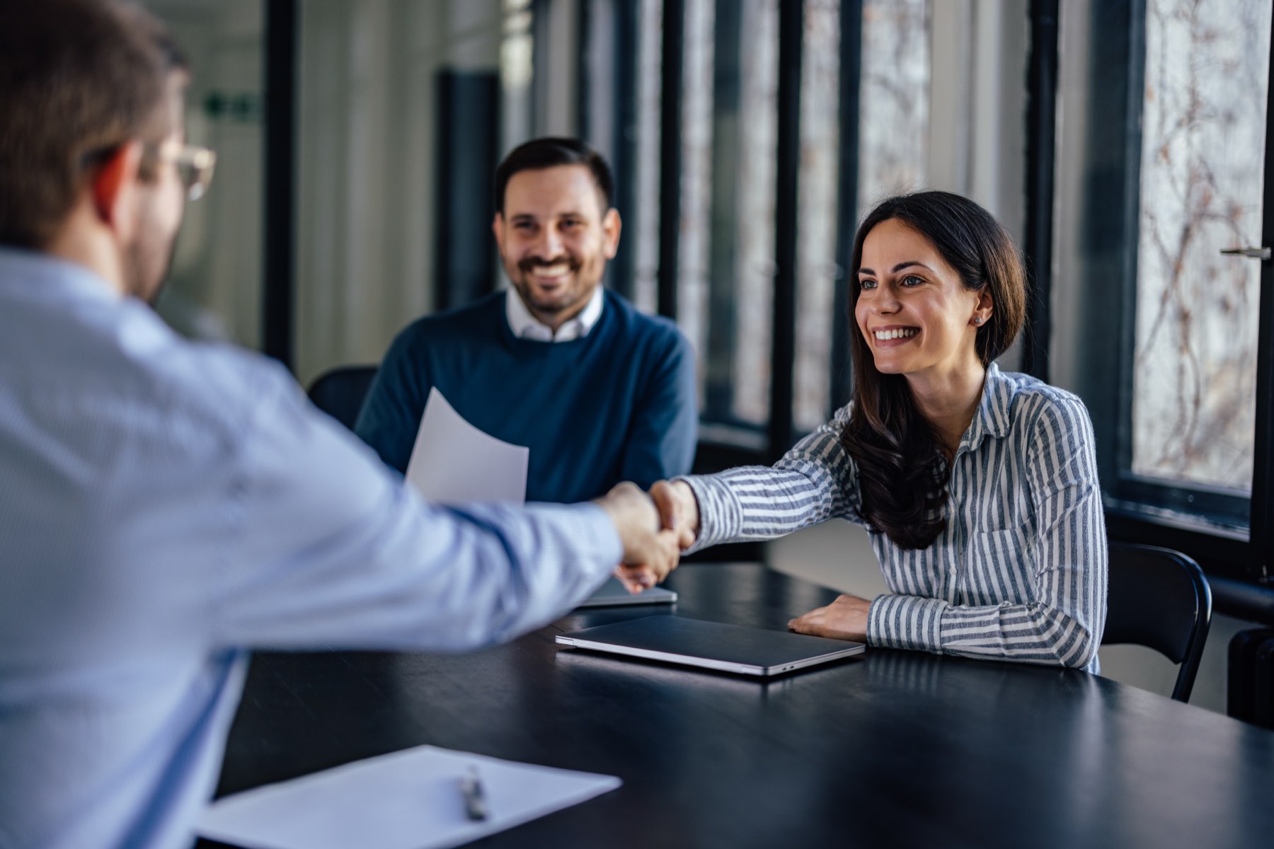 A trusting partnership, two people meeting